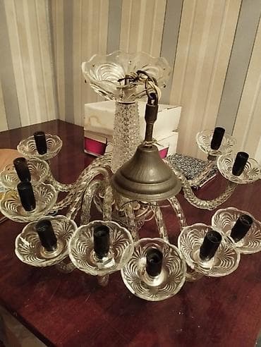 Çılçıraq, 10 və daha çox lampa, Şüşə