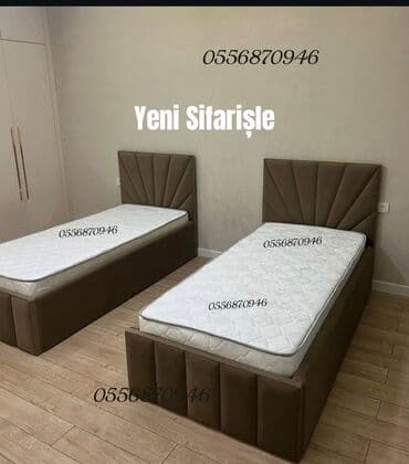 par: Yeni, Təknəfərlik çarpayı, Matras ilə, Siyirməsiz, Azərbaycan — 2