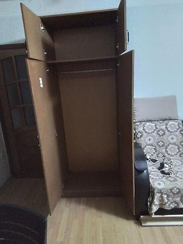 ugur mebel: İşlənmiş, 4 qapılı, Qəhvəyi, Taxta, Açılan, Düz dolab — 4