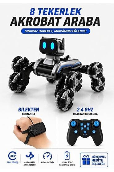 mutfaq oyuncaqları: 8 təkərli mexaniki it – 2.4 GHz uzaqdan idarə olunan akrobatik robot — 3