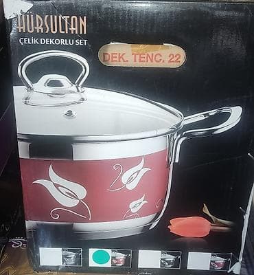 Qazan, rəng - Qırmızı, Paslanmayan polad, Türkiyə — 2