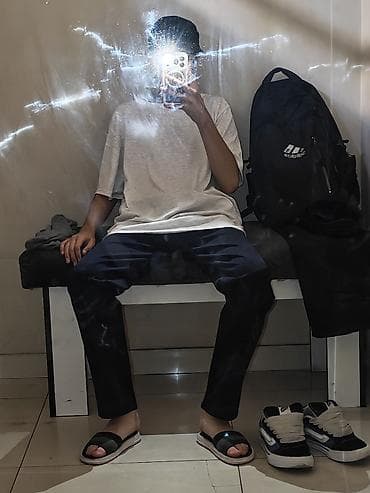 Şalvarlar: Unisex gündəlik şalvar - Model: düz kəsim, minimalistik dizayn - — 2
