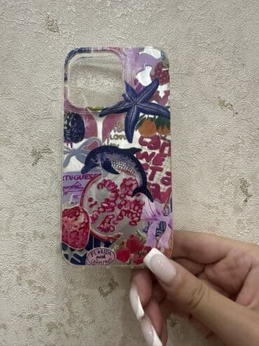 чехол для airpods: Müxtəlif rəngli naxışlarla bəzədilmiş, dəniz ulduzu, delfin, nar və — 2