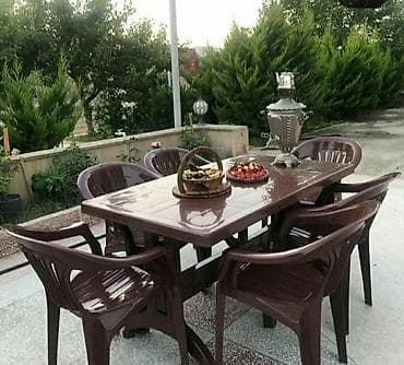 ders stol: Yeni, Dördbucaq masa, 6 stul, Açılan, Plastik, Azərbaycan — 4