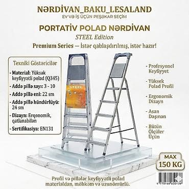 alet cantasi: Portativ Polad Nərdivan – STEEL Edition (Premium Series) - İstər — 1