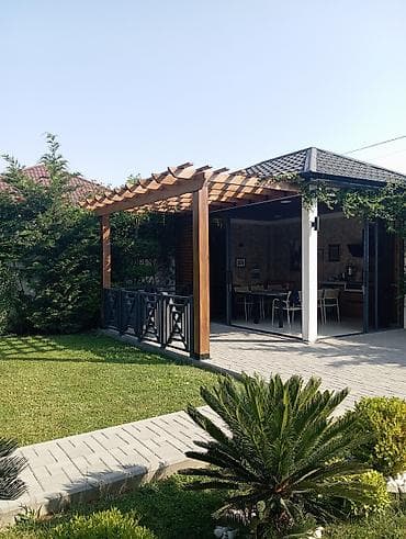 pavlonya ağacı satış: Açıq hava istirahət zonaları üçün dekorativ taxta pergola - Material — 5
