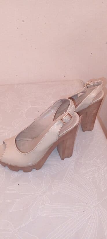 домашние женские тапочки балетки: Туфли, Размер: 36, цвет - Бежевый, Б/у — 5