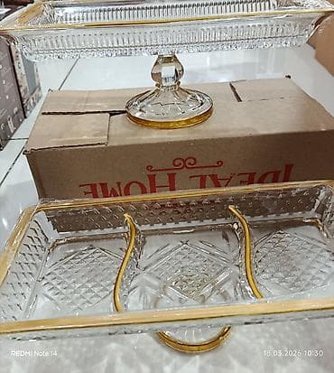 8 mart tort: Şüşə servis seti – 2 hissəli dəst 12azn - Material: qalın, şəffaf — 2