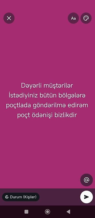İstədiyiniz bütün bölgələrə çatdırılma pulsuzdur