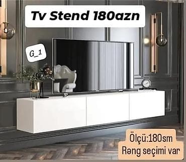 подставка: TV stendi – müasir, minimalist dizayn. Divara montaj üçün nəzərdə — 1