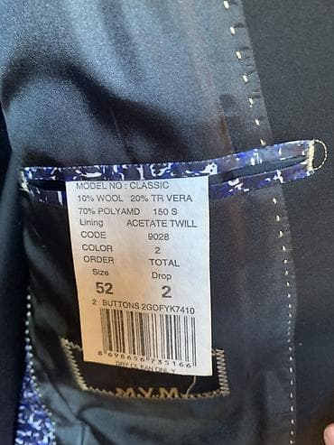 Şəxsi əşyalar: MVM Men’s Wear kişi kostyum gödəkçə - Rəng: qara - Model: Classic, 2 — 4