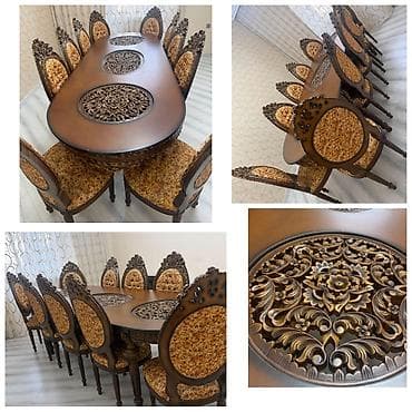 antik stullar: Qonaq otağı üçün, İşlənmiş, Oval masa — 1