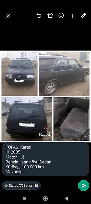 benzin filter: TOFAŞ Kartal İli 2005 Mator 1.6 Benzin ban növü Sedan Yürüyşü — 1