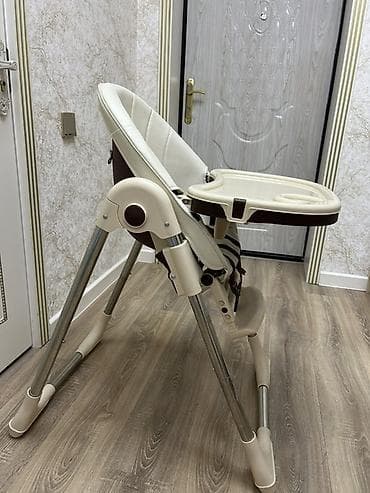 Детский мир: Uşaq yemək stulu Rəng: krem və qəhvəyi tonlar Təkli, möhkəm metal — 1