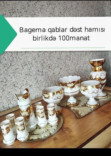 Bagema qablar dəsti – hamısı birlikdə. Xüsusiyyətlər: - Klassik ağ