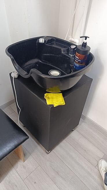 Salon üçün yuyucu lavabosu – mobil tip - Qara rəngli, dərin kase — 2