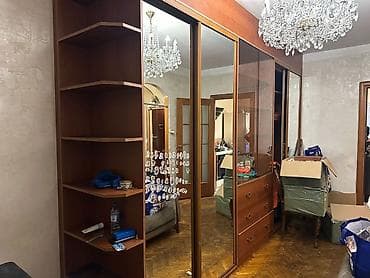 İşlənmiş, 3 qapılı, Güzgülü, Qəhvəyi, Taxta, Kupe, Düz dolab