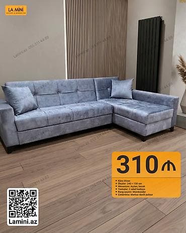 Künc divan – La Mini - Ölçülər: 240 x 150 sm - Mexanizm: açılan — 1