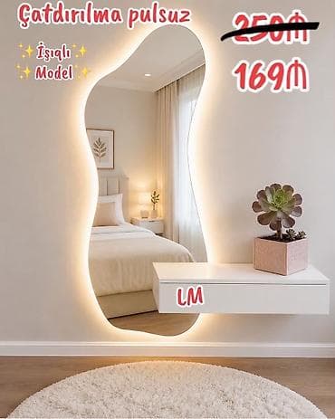 Güzgü Divar üçün, Dekorativ, Arxa işıqlı