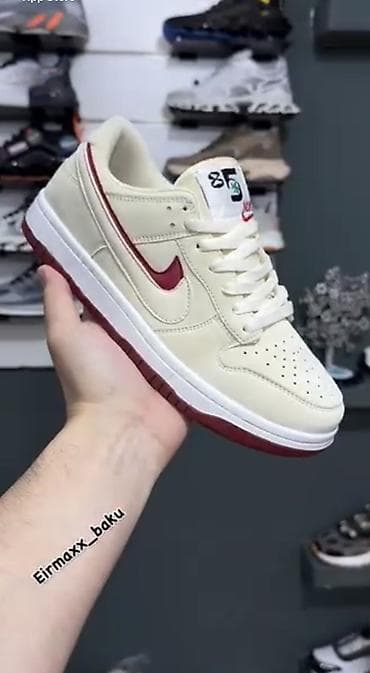 krosofka: Nike Dunk Low “85” krem/qırmızı kişi/kadın krossovkası - Model: Nike — 1