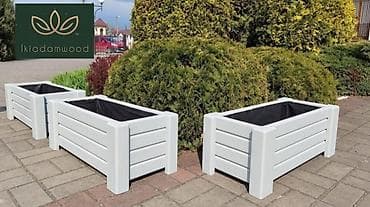 otaq bitkisi: Ağ rəngdə dekorativ taxta çiçək yeşikləri Salam hər vaxtınız xeyir — 4