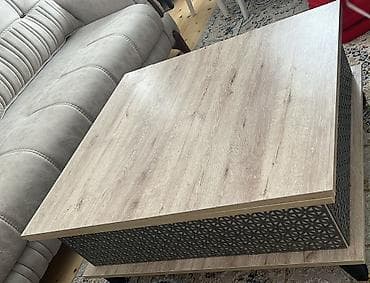 Kvadrat masa, Transformer, Təkərsiz, Teksturalı laminat, Zəmanətsiz
