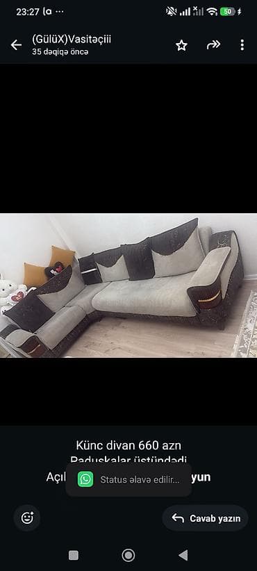 Künc divan 660 azn Paduskalar üstündədi Açılır baza var Unvan Saray