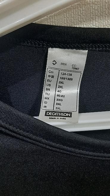 спортивные мужские футболки: Мужская футболка, Decathlon, 3XL, цвет - Черный — 3