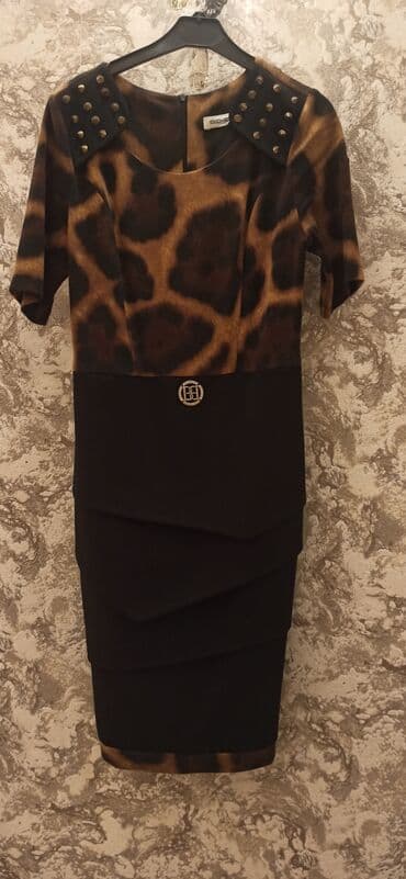 leopard donlar: Yuxarı hissə leopard,aşağı qara rəng midi don — 1