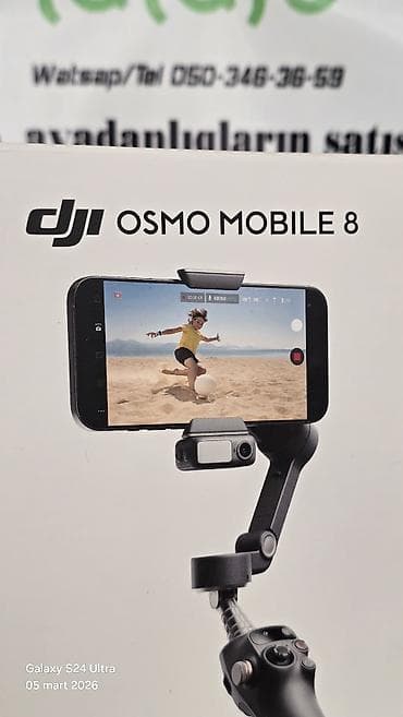note 11 s: DJI Osmo Mobile 8 son madel smartfon üçün 3 oxlu stabilizator — 2
