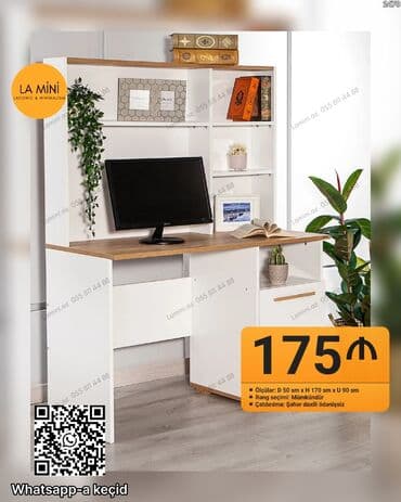 Düz masa, Polkalı, Siyirməli, Sadə laminat, Zəmanətsiz