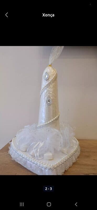 ad günü dekorlari evde: Xonça – əl işi dekorativ dəst - Tərkib: 2 ədəd dekor – şüşə çarları — 1