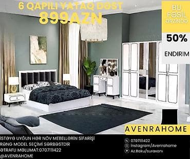 6 qapılı yataq dəsti – mövsüm boyu 50% endirimlə 899 AZN Tərkibi: - 6 — 3
