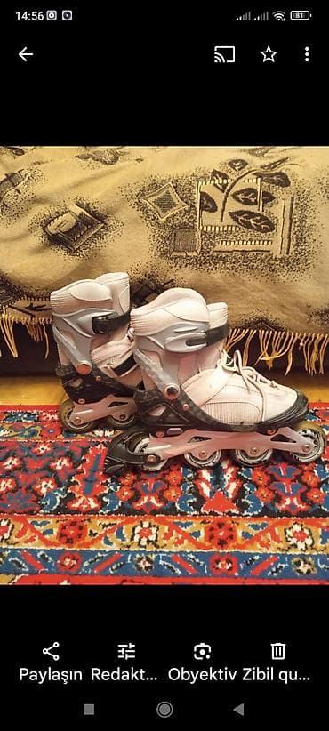 Digər idman və istirahət malları: Uşaqlar üçün konki rəngi açıq boz ölçü 36 — 2