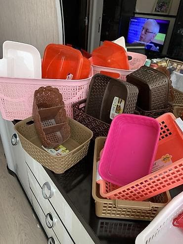 ofis aksesuar: 15 ədəd Plastik təşkilat səbətləri və qabları dəsti Hamısını birlikdə — 3
