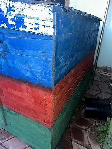 haski iti: Ağacdan hazırlanmış rəngli it evi/volyer - Material: qalın taxta — 6