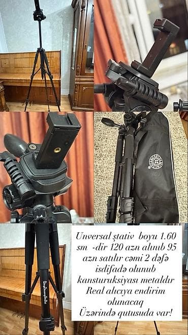 Universal ştativ - Maksimal hündürlük: 1.60 m - Konstruksiyası: metal