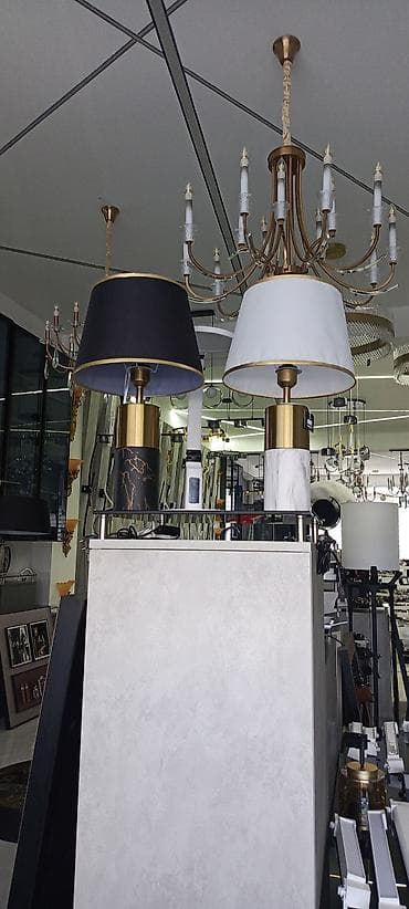 goy lampa: Masaüstü dekorativ abajur lampaları - Dizayn: Silindrik mərmər — 1