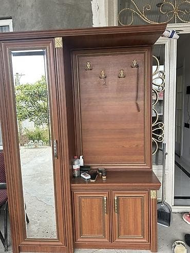 2 qapılı, Güzgülü, Qəhvəyi, Digər material, Kupe, Düz dolab