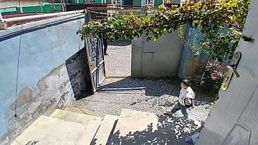 gündəlik kirayə evlər: 2 otaqlı həyət evi - Plan: giriş pilləkənli eyvan, 2 ayrı otaq (yataq — 8