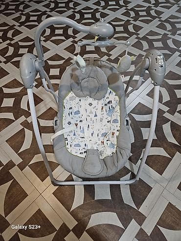 Uşaq yelləncəyi/swing – elektrikli funksiyalı - Rəng: boz-açıq