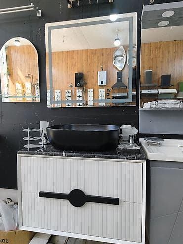 Məhsul: Hamam mebeli dəsti – lavabolu tualet dolabı və güzgü - Üst