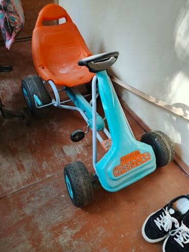 Oyuncaqlar: Uşaq pedallı kart – “Speedcar” modeli - Rəng: firuzəyi gövdə, narıncı — 1