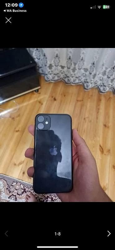 apple 5 s: IPhone 11, 128 GB, Qara, Face ID, Simsiz şarj — 7