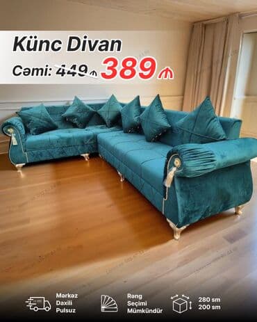 Çarpayılar: Künc divan, Yeni, Açılan, Bazalı, Vеlur parça, Şəhərdaxili pulsuz çatdırılma — 6