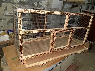 клетка для кроликов: Quş qəfəsi – əl işidir - Material: təbii ağac karkas, sıx hüceyrəli — 2