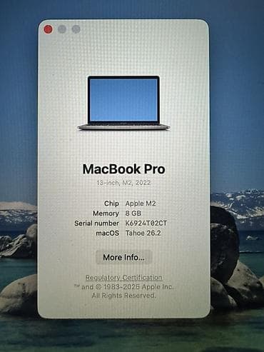 apple macbook sahibinden: MacBook Pro 13" M2 (2022), 8 GB RAM, 256 GB SSD. Tam işlək — 3