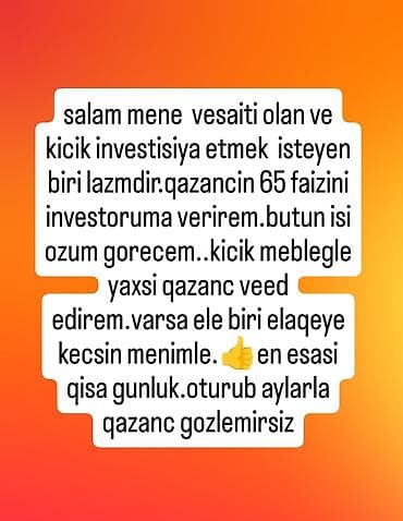 Soyuducu avadanlığı: Kiçik məbləğlə sərmayə etmək istəyən investor axtarılır. Qazancın — 1