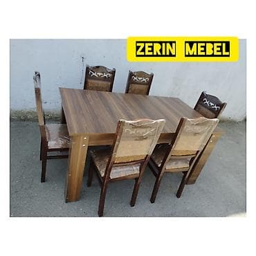 Açılmayan, Dördbucaq masa, 6 stul