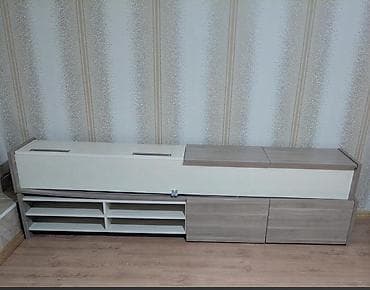 kitab ref: Düz TV altlığı, Polkalı, Laminat — 1